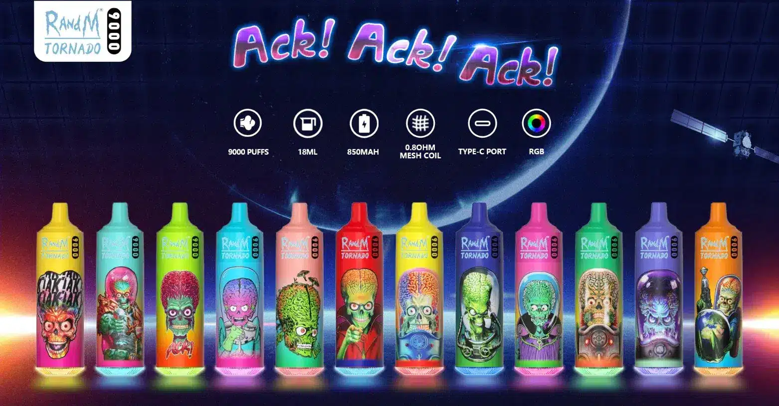 Randm 龍捲風 9000 Puffs|拋棄式電子煙 歐美爆款首選:圖片 2
